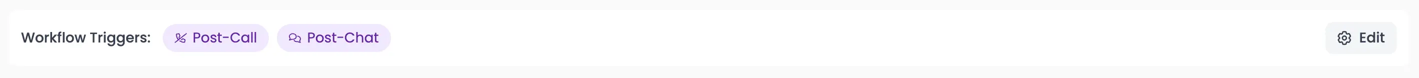 Trigger management panel showing Edit button