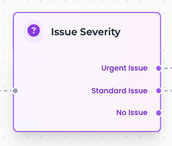 Decision node interface showing multiple output paths